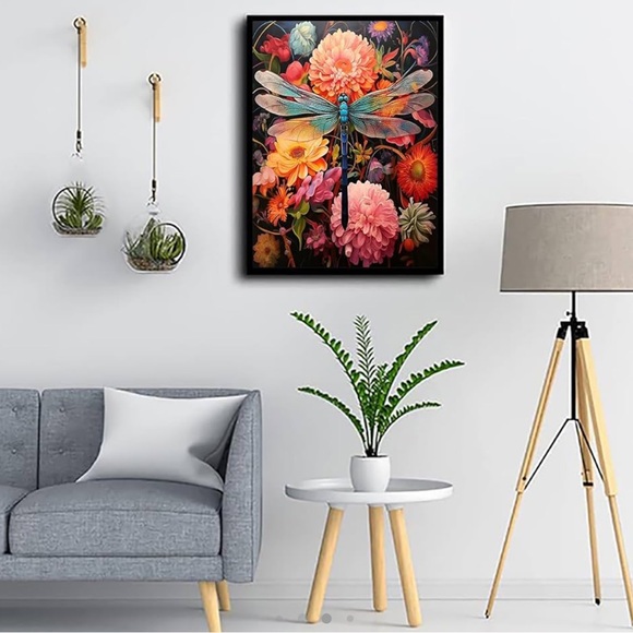 5D Diamond Dragonfly Gem Art Paint with Round Diamond Full Drill - Picture 4 of 4